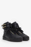 Pre-loved Chanel™ Black Leather CC Logo Ankle Strap High Top Sneakers Size 35.5