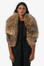 Vintage Raccoon Fur Cashmere Cape