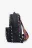 Valentino Black Leather Turquoise Studded Accent Backpack