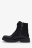 Prada Black Nylon Leather Lace-up Ankle Boots Size 35