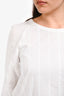 Massimo Alba White Embroidered Linen Cotton Blouse Size XL