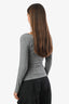 Paloma Wool Grey Cotton Scoop Neck Buttoned Long Sleeve Top Size XS