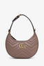 Gucci Dusty Pink Leather Half-Moon Mini Marmont Shoulder Bag with Strap