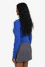 Frame Blue Cashmere Cut Out Crew Cropped Sweater Size S