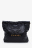 Pre-loved Chanel™ Black Calfskin 22 Small Hobo Bag With Pouch