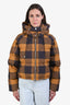 Moose Knuckles Orange/Brown Check Down Puffer Jacket Size M