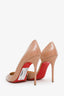 Christian Louboutin Beige Patent Leather 'Iriza' Pointed Toe Heels Size 37