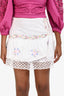 Love Shack Fancy White Rhodes Mini Skirt Size 4