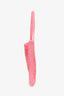 Prada Pink Raffia Crochet Logo Embroidered Tote Bag