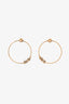 Christian Dior Gold Toned Crystal Logo Hoop Earrings