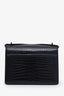 Saint Laurent Black Croc Embossed Medium Sunset Bag