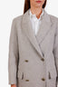 Sandro Grey Double Breasted Midi Jacket Estimated Size S