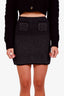 Prada Black Wool Cashmere Mini Skirt Size 38