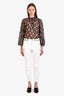 Chloe White Denim Biker Style Jeans Size 38