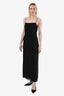 Gucci Black Silk Lace Sleeveless Side Zip Midi Dress Size 44