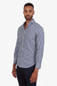 Brunello Cucinelli Blue Check Cotton Button Up Shirt Size XS Mens