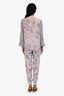 Hemant & Nandita Purple/Multicolour Sheer Long Sleeve Blouse & Cuffed Pant Set Size Small