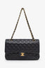 Pre-loved Chanel™ 2019 Black Caviar Leather Quilted Classic Medium Double Flap Bag GHW