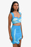 PH5 Blue Scalloped Hem Mini Skirt and Crop Top Set Size XS
