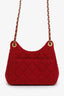 Sac hobo mini porté épaule en laine rouge Chanel™ d’occasion, collection 2022 et après
