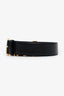 Moschino Black Leather Logo Chain Belt Size 44