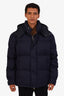 Gucci Navy Nylon Canvas GG Logo Down Jacket Size 52 Mens