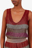 Missoni Red/Multicolour Metallic Stripe Sleeveless Mini Dress Size 42
