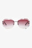 Pre-loved Chanel™ Silver/Pink Oversized Geometric Sunglasses