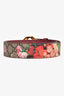 Gucci Brown/Pink Coated Canvas In Bloom GG Marmont Belt Size 80/32