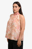 Zimmermann Blush Paisley Print Silk Cotton Floral Neck Sleeveless Top Size 2