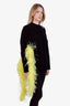 The Attico Black/Yellow Ostrich Feather Blanche Sweater Size 36