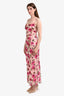More to Come Pink Floral Criss Cross Open Back Maxi Dress Size S