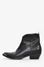 Golden Goose Black Leather Embroidered Western Boots Size 38.5