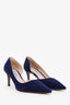 Prada Blue Suede Pointed Toe Heels Size 38