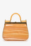 Dolce & Gabbana Amber Acrylic Glass 'Sicily' Box Bag with Faux Pearl Chain