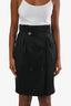 Jupe Max Mara en laine noire à boutons, taille 4