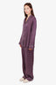 Olivia von Halle Purple Silk Printed Pajama Set Size 4