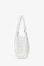 Miu Miu White Raffia e-effect Woven Tote Bag