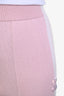 Pre-loved Chanel™ Cruise 2024 Pink/White Cashmere Sequin CC Wide Leg Pants Size 34