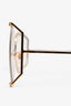 Gucci Gold Tone Clear Lens Butterfly Oversized Sunglasses