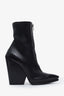 Celine Black Leather Wedge Boot Size 37