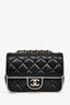 Pre-loved Chanel™ 2025 Black/White Lambskin Leather Crossbody Bag
