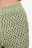 Brunello Cucinelli Sage Green Knit Cotton Crochet Shorts Size 12 Kids