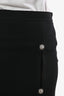 Mini-jupe à franges Versus Versace en cuir noir taille 38