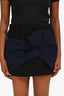 Miu Miu 2011 Black/Navy Wool Blend Bow Mini Skirt Size 40