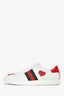 Gucci White Leather Heart Detail 'Ace' Sneakers Size 36.5