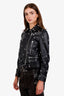 Acne Studios Black Goat Leather Star-Studded Biker Jacket Size 36
