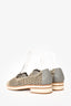 Stuart Weitzman Grey Raffia Loafers Size 38