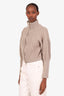 Brunello Cucinelli Grey Glitter Virgin Wool and Cashmere Cropped Zip Up Sweater Size M