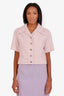 Pre-loved Chanel™ Pink Cotton Tweed Jacket Size 40